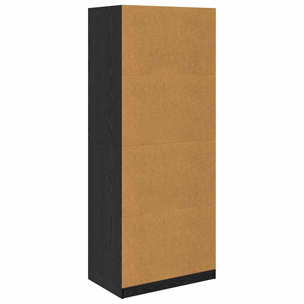 Kleiderschrank Schwarz Eichen-Optik 80 x 50 x 200 cm
