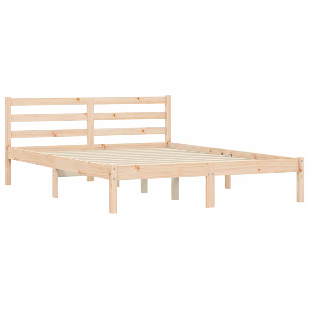 Bettrahmen Natur 208,5 x 157,5 x 69,5 cm Massivholz Kiefer