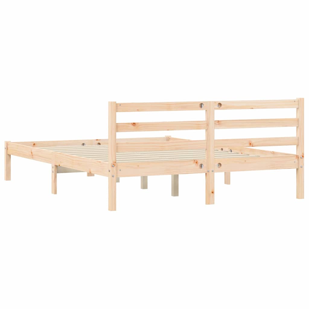 Bettrahmen Natur 208,5 x 157,5 x 69,5 cm Massivholz Kiefer