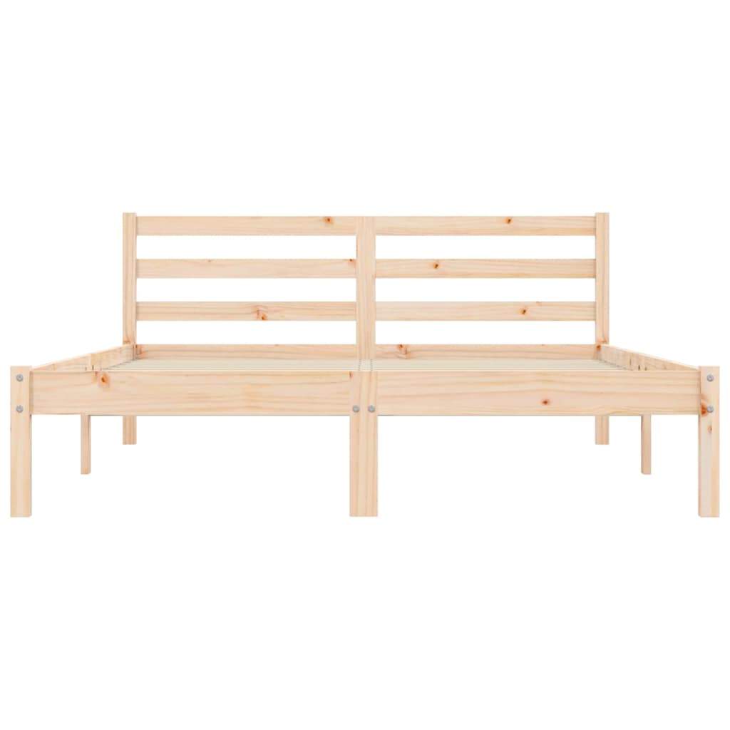 Bettrahmen Natur 208,5 x 157,5 x 69,5 cm Massivholz Kiefer