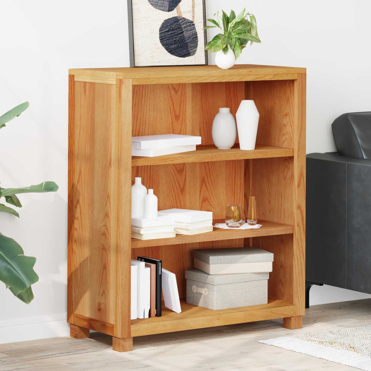 Schrank mit Speicher Braun 80 x 35 x 95 cm Massives Eichenholz