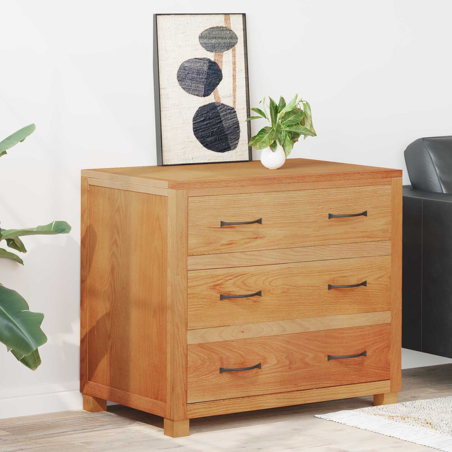 Schrank mit Speicher Braun 80 x 50 x 70 cm Massives Eichenholz