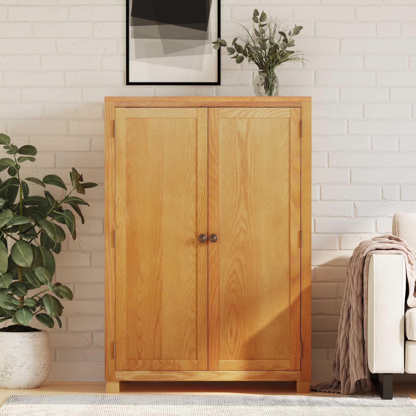 Kleiderschrank Braun 80 x 50 x 115 cm Massives Eichenholz