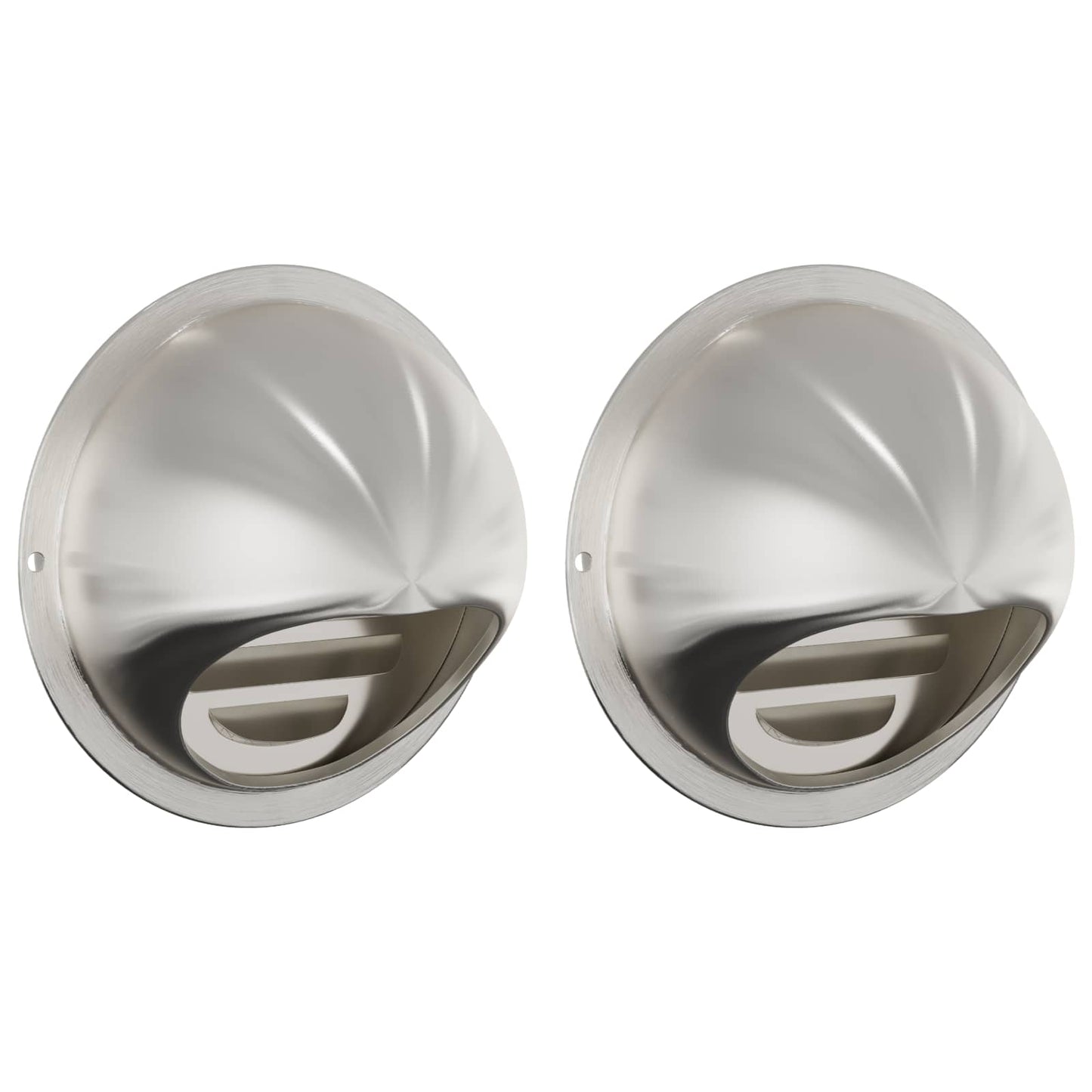 Lüftungsgitter 2 Stk. Silber 80 mm Edelstahl