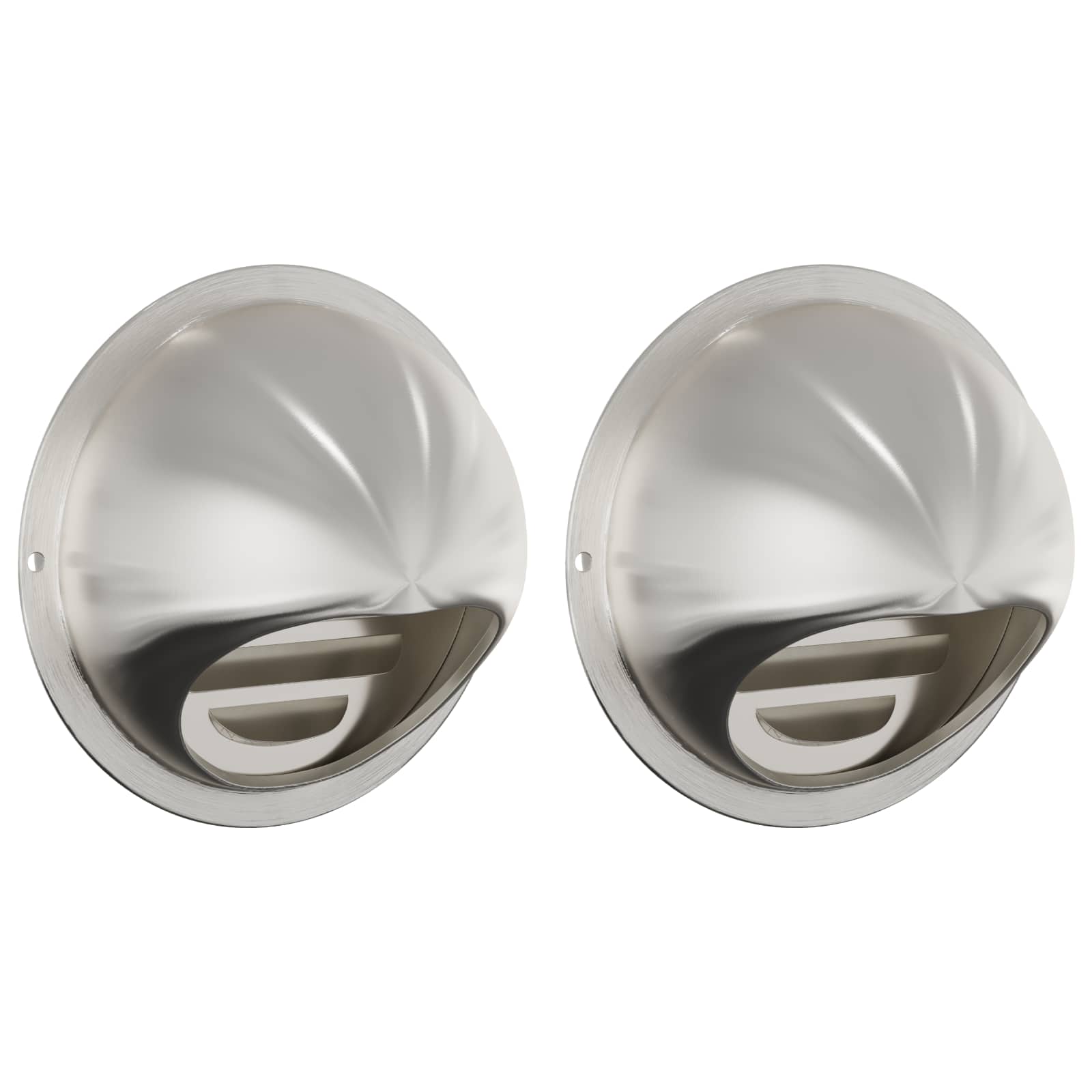 Lüftungsgitter 2 Stk. Silber 80 mm Edelstahl