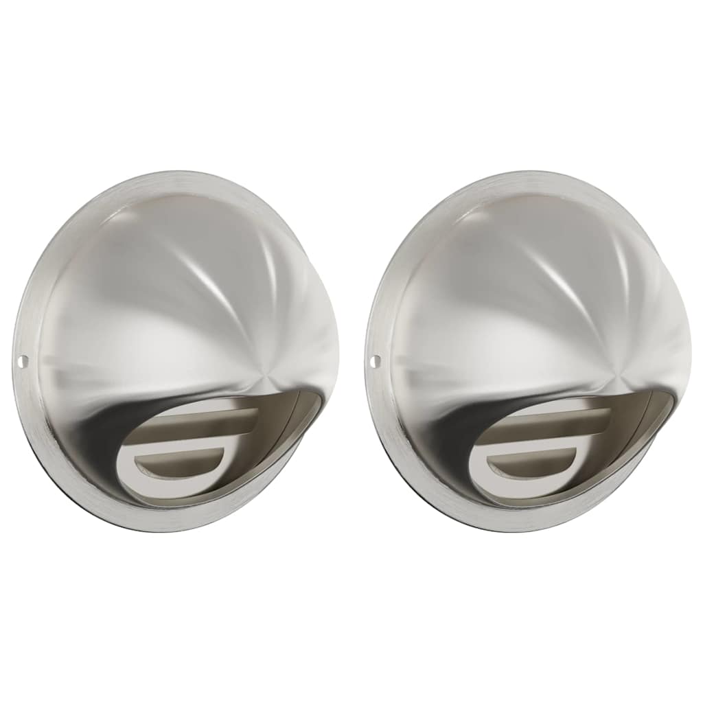 Lüftungsgitter 2 Stk. Silber 100 mm Edelstahl