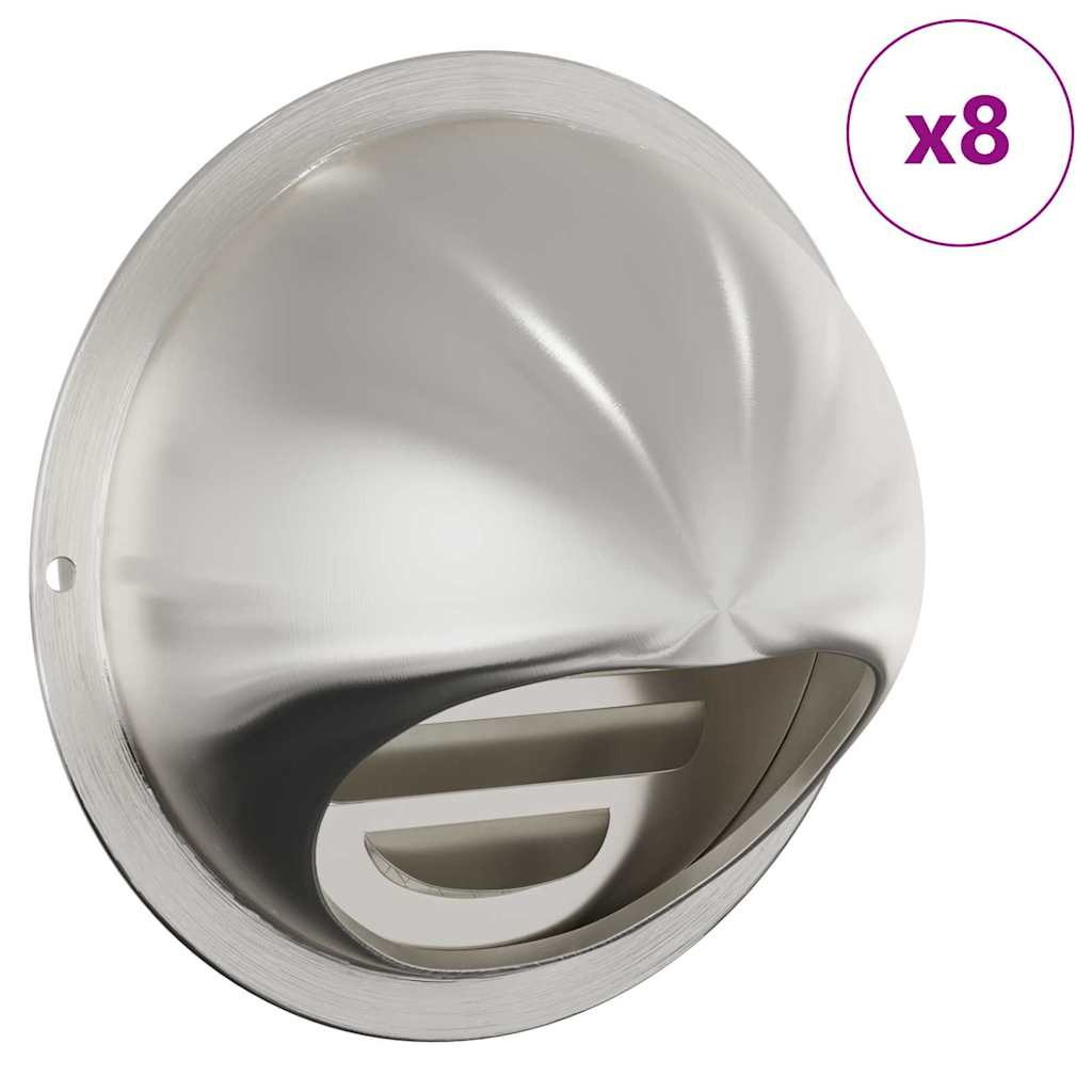 Lüftungsgitter 8 Stk. Silber 100 mm Edelstahl