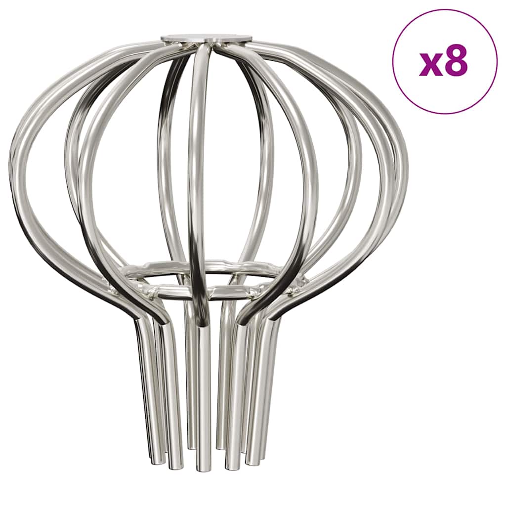 Dachrinnenblattschutz 8 stk. Silber 50 mm Edelstahl