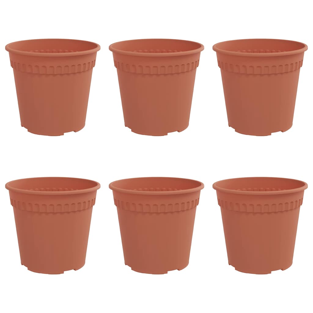 Runder Blumentopf 6 stk. Ziegelrot Ø 19 x 16,5 cm Kunststoff