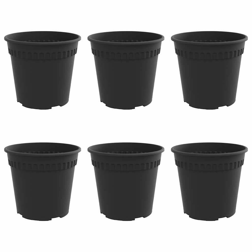 Runder Blumentopf 6 Stk. Schwarz Ø 19 x 16 cm Kunststoff