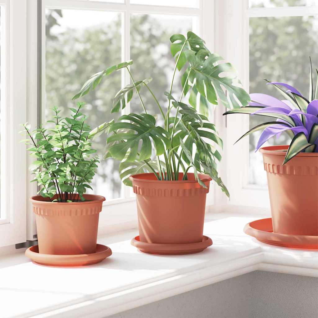 Runder Blumentopf 24 stk. Ziegelrot Ø 15 x 12 cm Kunststoff
