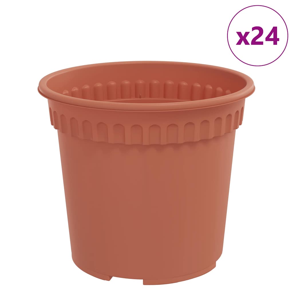 Runder Blumentopf 24 stk. Ziegelrot Ø 15 x 12 cm Kunststoff