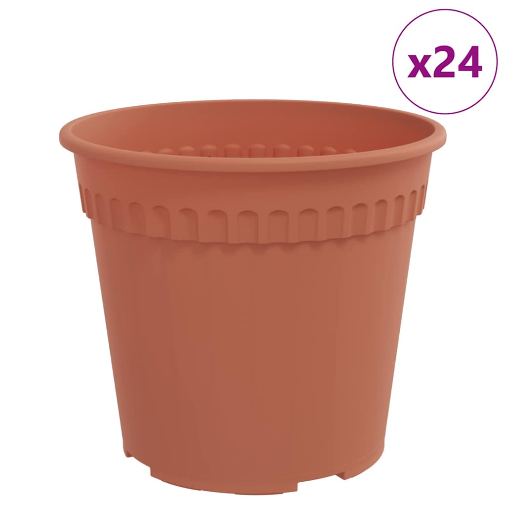 Runder Blumentopf 24 Stk. Ziegelrot Ø 17 x 14 cm Kunststoff