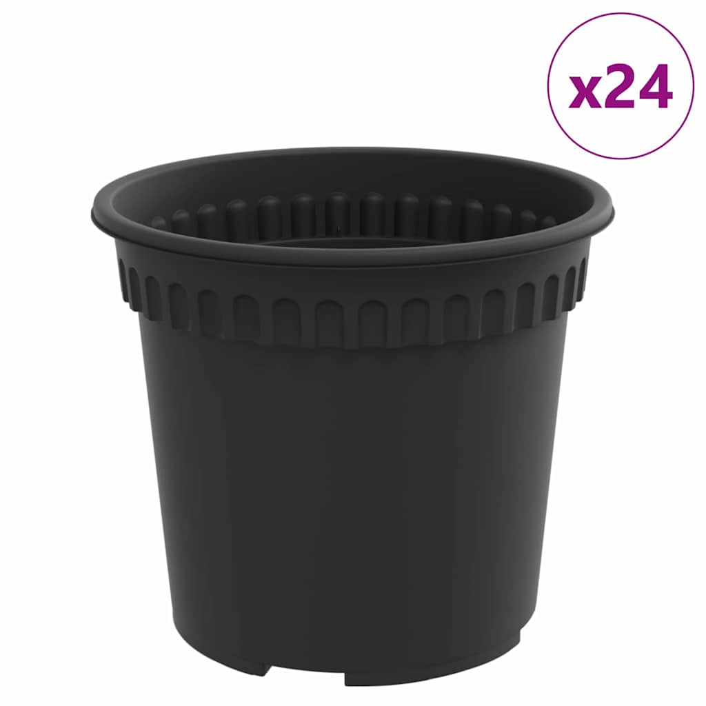 Runder Blumentopf 24 Stk. Schwarz Ø 15 x 12 cm Kunststoff