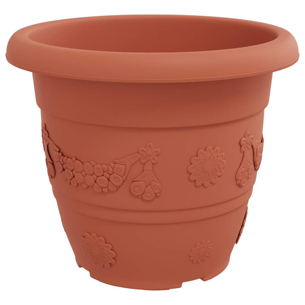 Runder Blumentopf 6 Stk. Ziegelrot Ø 34 x 28 cm Kunststoff