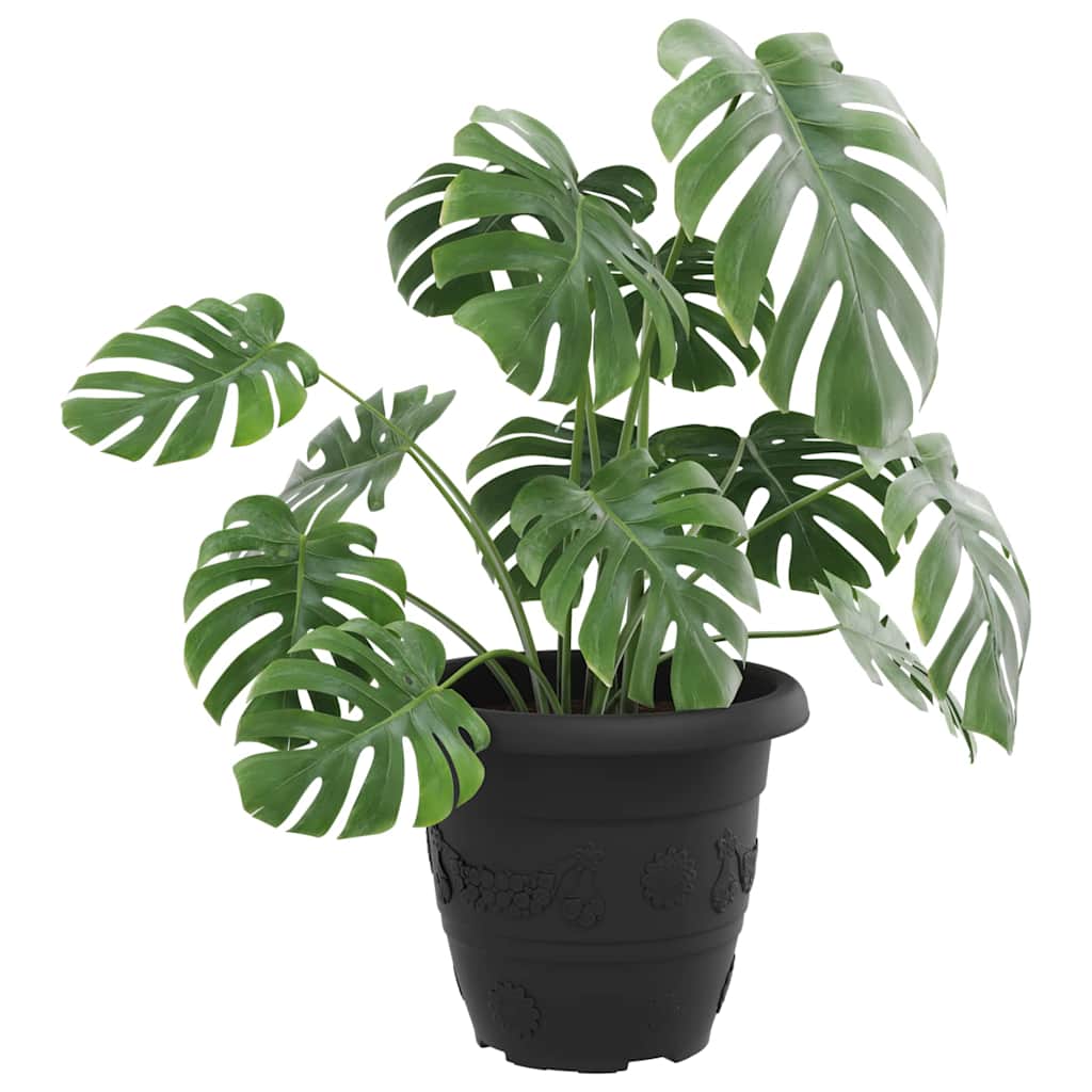 Runder Blumentopf 6 Stk. Schwarz Ø 26 x 21,5 cm Kunststoff