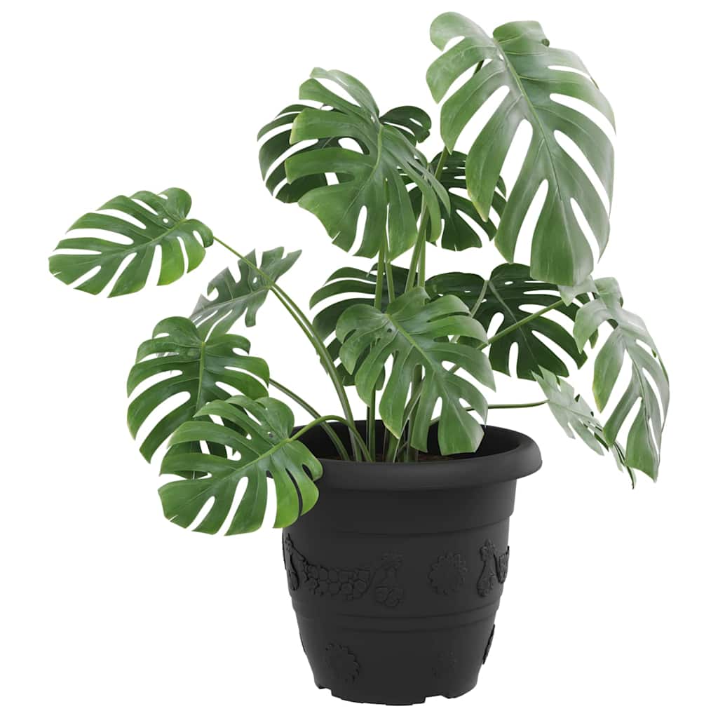 Runder Blumentopf 6 Stk. Schwarz Ø 34 x 28 cm Kunststoff