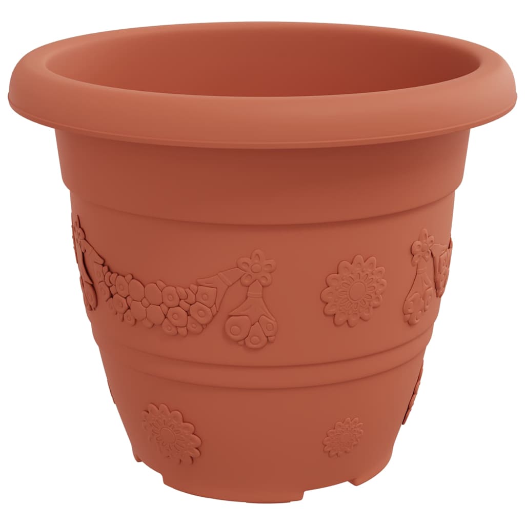 Runder Blumentopf 24 Stk. Ziegelrot Ø 26 x 21,5 cm Kunststoff