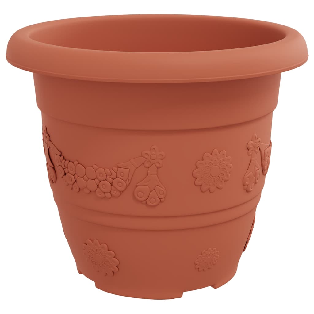 Runder Blumentopf 24 Stk. Ziegelrot Ø 30 x 25 cm Kunststoff