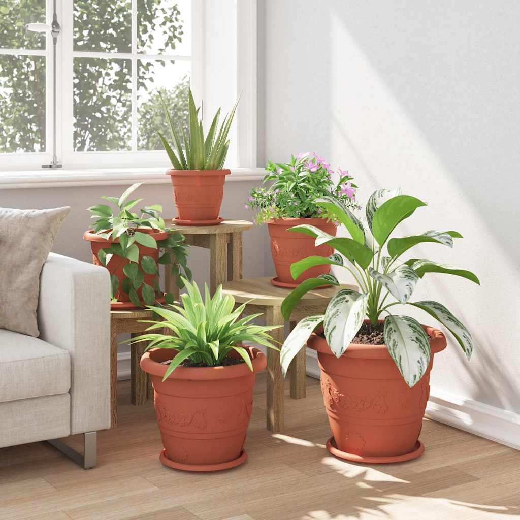 Runder Blumentopf 24 Stk. Ziegelrot Ø 34 x 28 cm Kunststoff