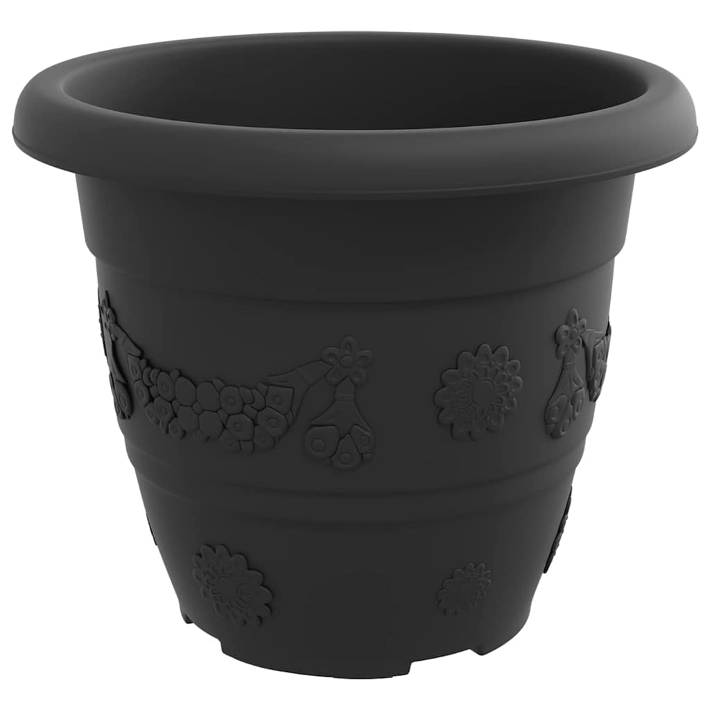 Runder Blumentopf 24 Stk. Schwarz Ø 26 x 21,5 cm Kunststoff