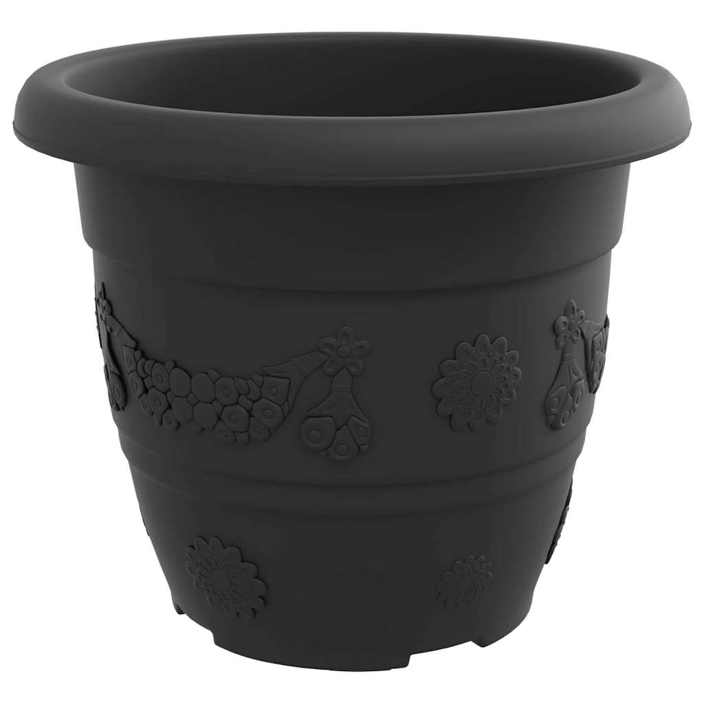 Runder Blumentopf 24 Stk. Schwarz Ø 30 x 25 cm Kunststoff