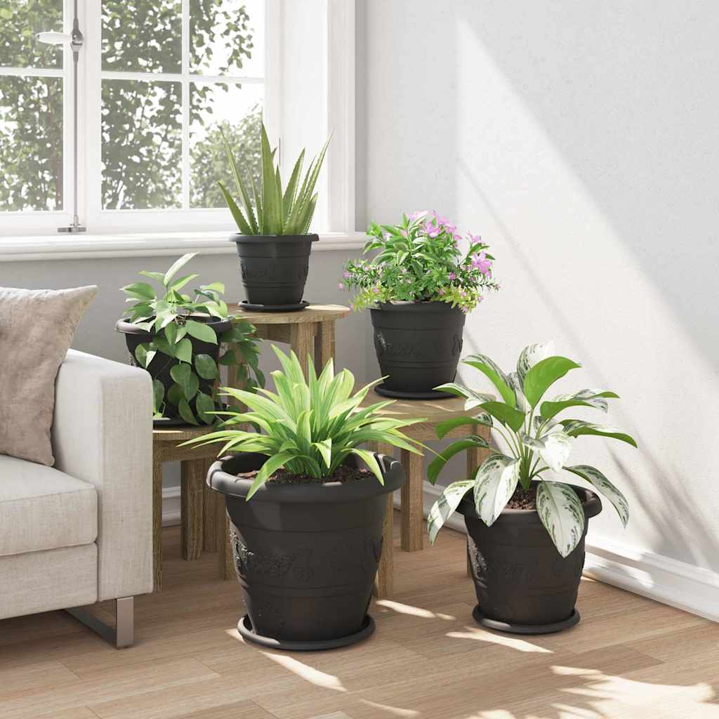 Runder Blumentopf 24 Stk. Schwarz Ø 39 x 32 cm Kunststoff