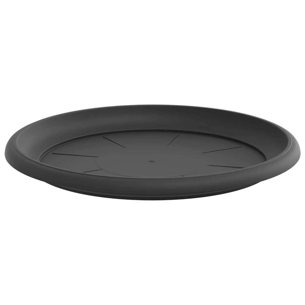 Runde Blumenplatte 6 stk. Schwarz Ø 27 x 2,5 cm Kunststoff
