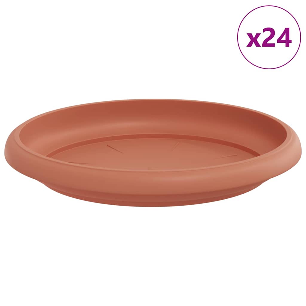 Runde Blumenplatte 24 stk. Ziegelrot Ø 14 x 2 cm Kunststoff