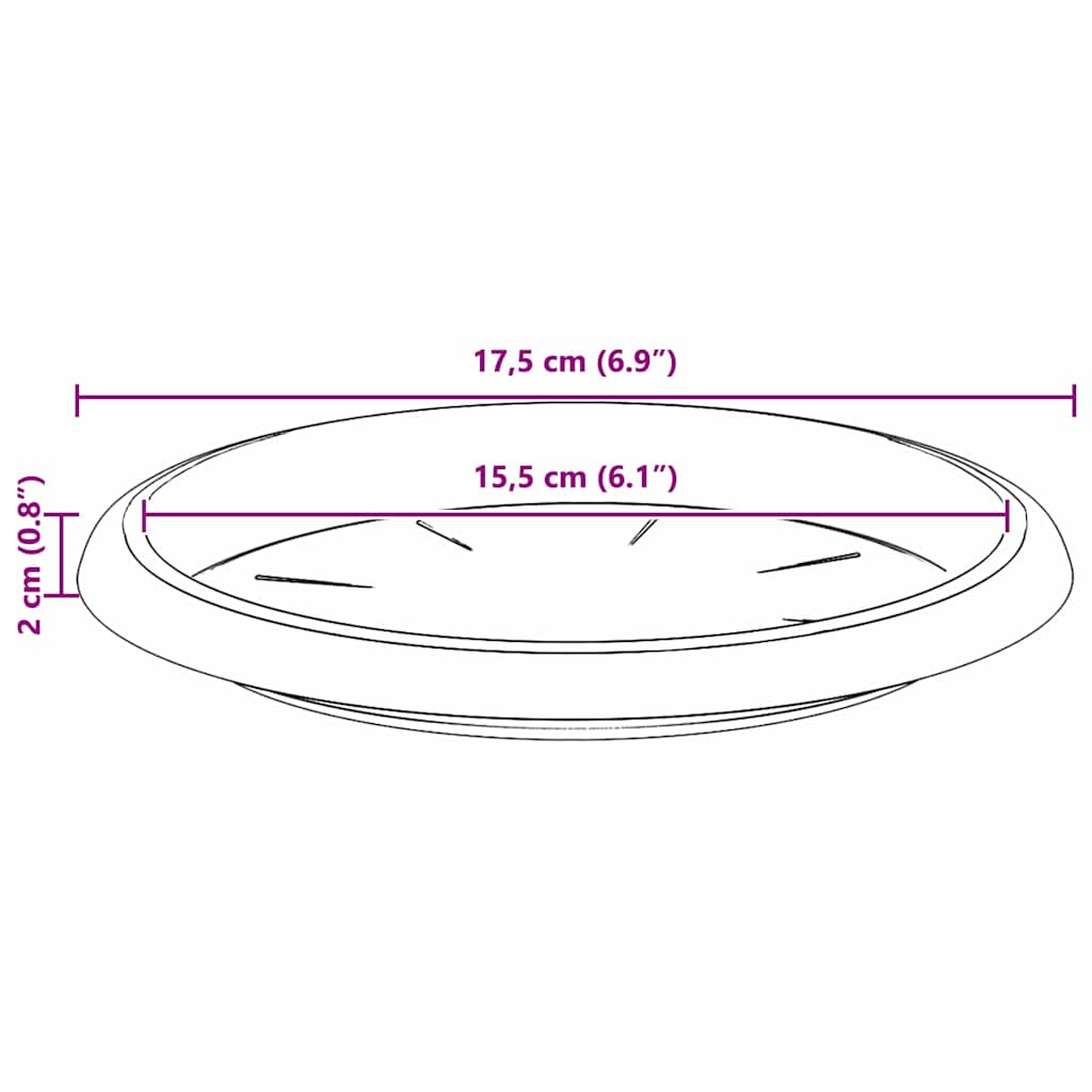 Runde Blumenplatte 24 Stk. Ziegelrot Ø 17,5 x 2 cm Kunststoff