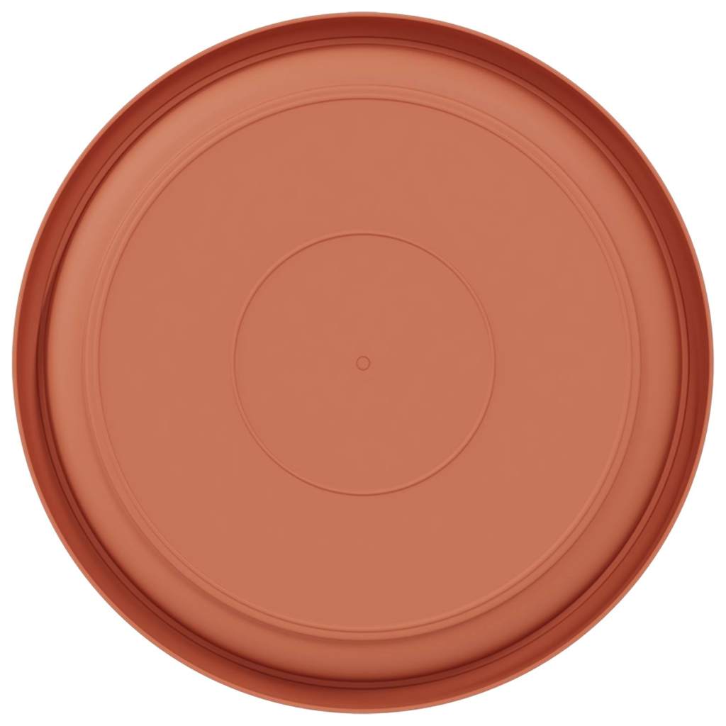 Runde Blumenplatte 24 Stk. Ziegelrot Ø 21,5 x 2,5 cm Kunststoff