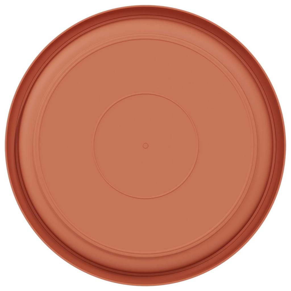 Runde Blumenplatte 24 Stk. Ziegelrot Ø 23,5 x 2,5 cm Kunststoff