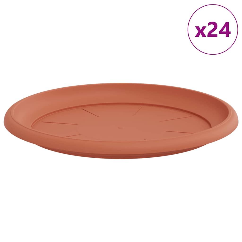 Runde Blumenplatte 24 Stk. Ziegelrot Ø 27 x 2,5 cm Kunststoff