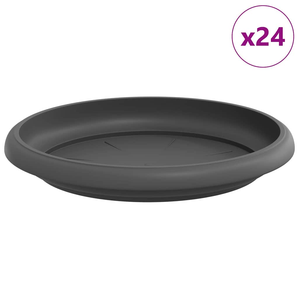 Runde Blumenplatte 24 stk. Schwarz Ø 15,5 x 2 cm Kunststoff