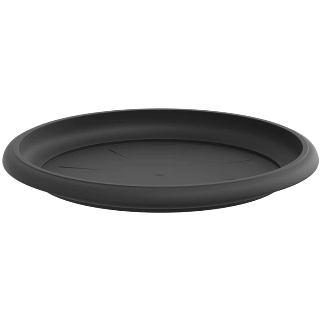 Runde Blumenplatte 24 Stk. Schwarz Ø 19 x 2 cm Kunststoff