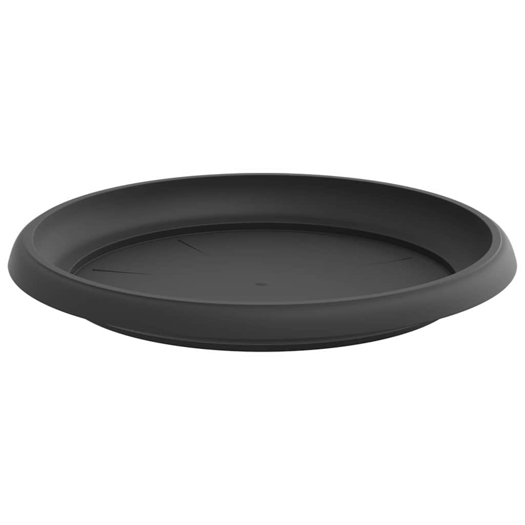 Runde Blumenplatte 24 Stk. Schwarz Ø 21,5 x 2,5 cm Kunststoff
