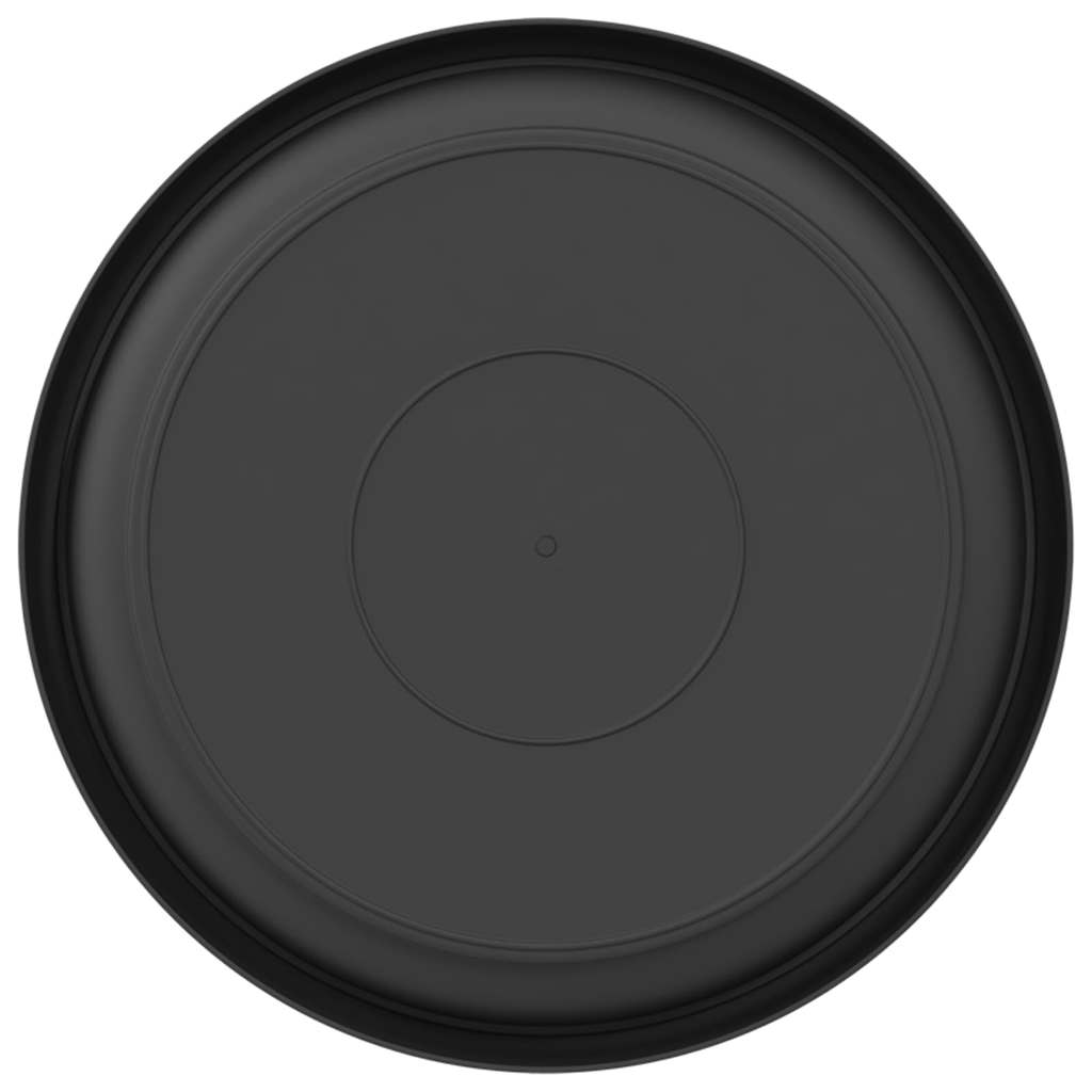 Runde Blumenplatte 24 Stk. Schwarz Ø 21,5 x 2,5 cm Kunststoff
