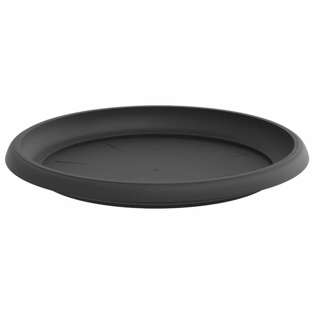 Runde Blumenplatte 24 Stk. Schwarz Ø 23,5 x 2,5 cm Kunststoff