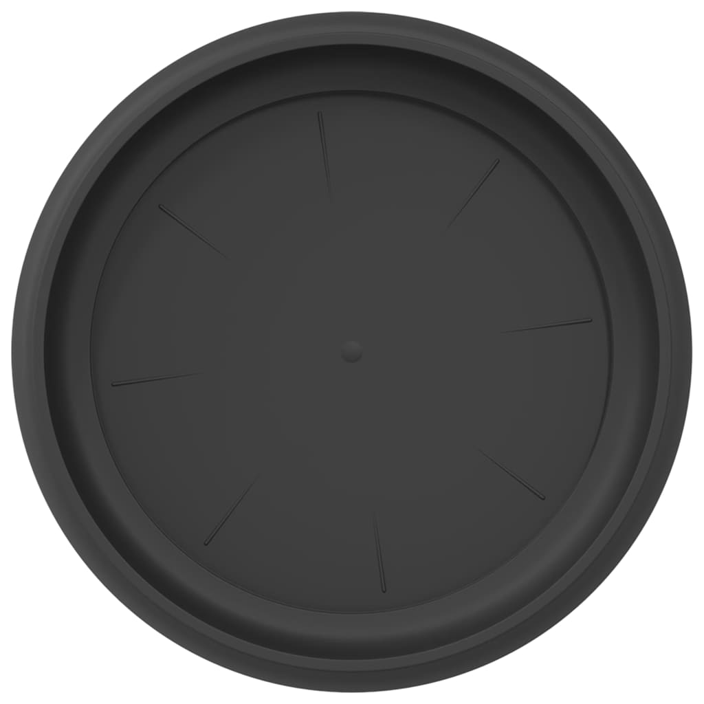 Runde Blumenplatte 24 Stk. Schwarz Ø 23,5 x 2,5 cm Kunststoff