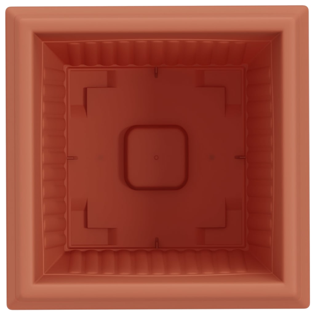 Quadratischer Blumentopf 6 Stk. Ziegelrot 28,5 x 28,5 x 22 cm