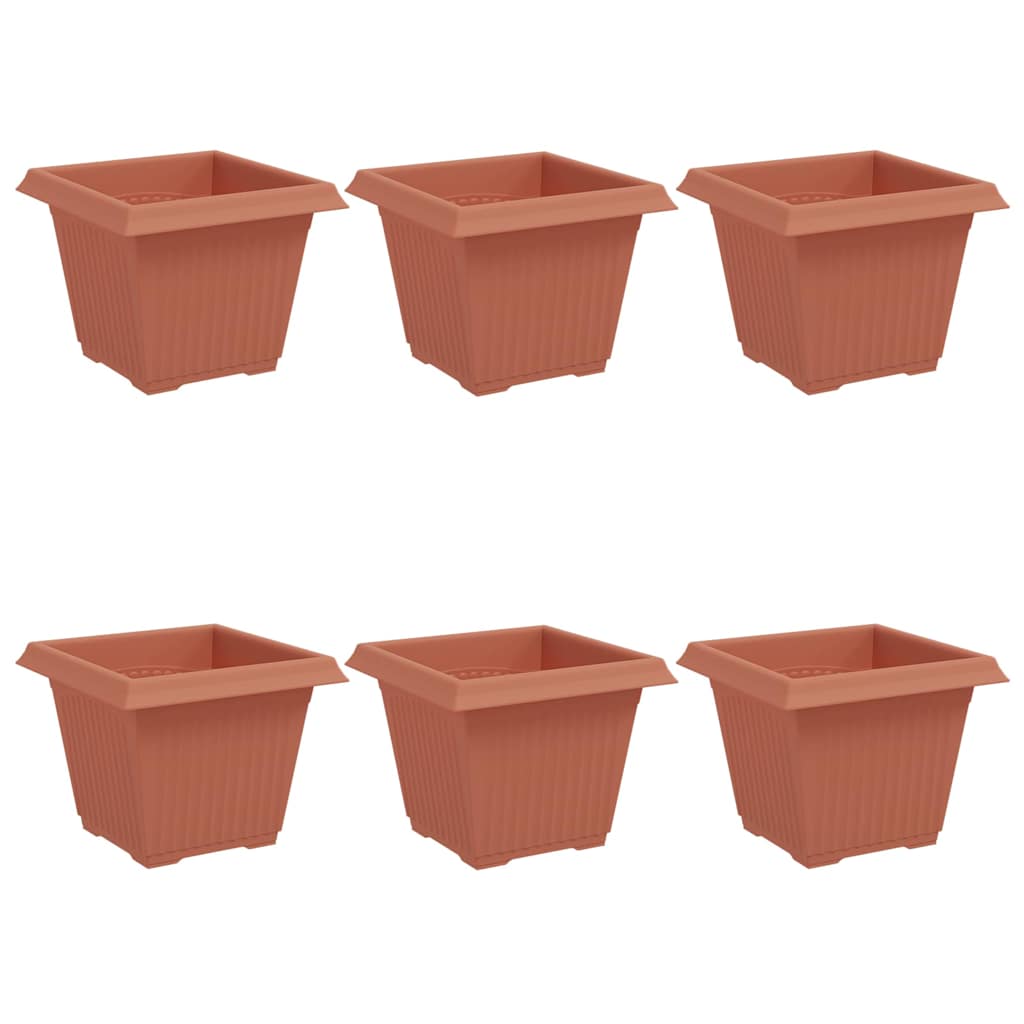 Quadratischer Blumentopf 6 Stk. Ziegelrot 33 x 33 x 26 cm