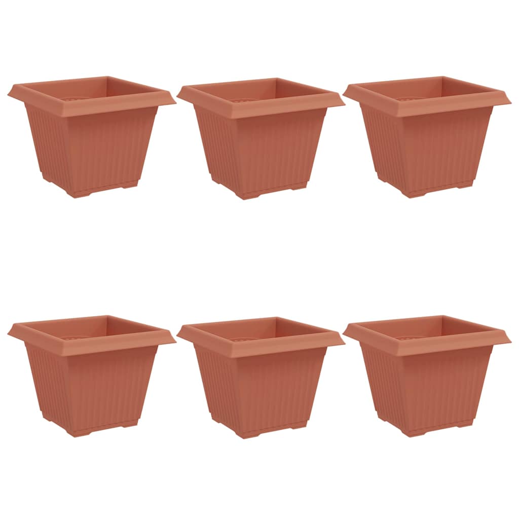 Quadratischer Blumentopf 6 Stk. Ziegelrot 38 x 38 x 30 cm