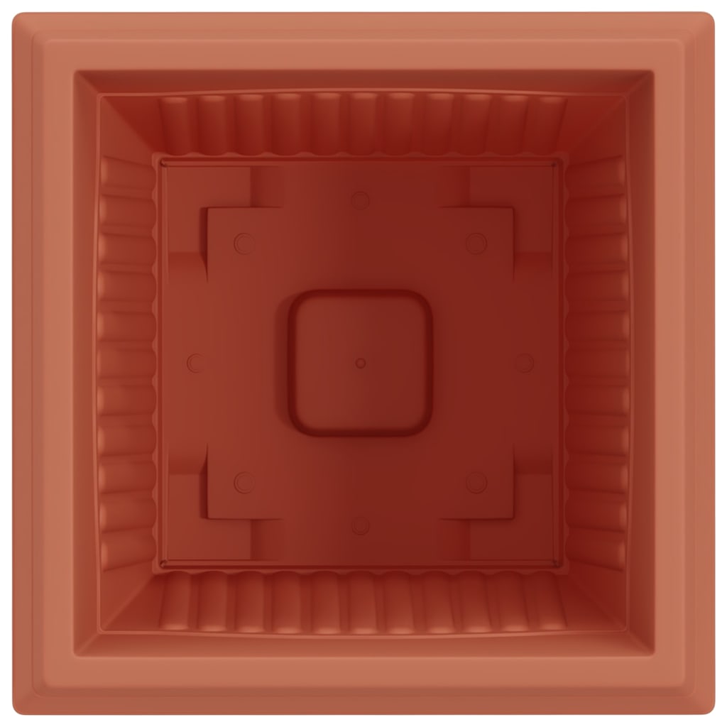 Quadratischer Blumentopf 6 Stk. Ziegelrot 43 x 43 x 33,5 cm