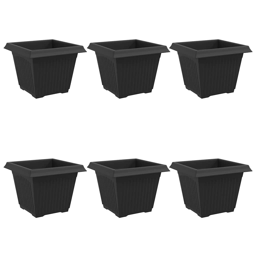 Quadratischer Blumentopf 6 stk. Schwarz 28,5 x 28,5 x 22 cm
