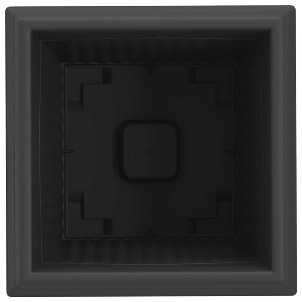 Quadratischer Blumentopf 6 Stk. Schwarz 28,5 x 28,5 x 22 cm