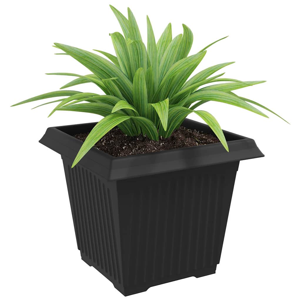 Quadratischer Blumentopf 6 Stk. Schwarz 33 x 33 x 26 cm