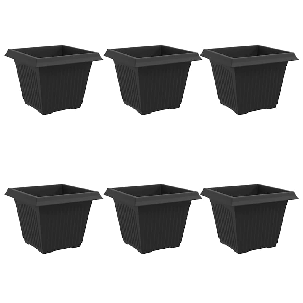 Quadratischer Blumentopf 6 Stk. Schwarz 43 x 43 x 33,5 cm