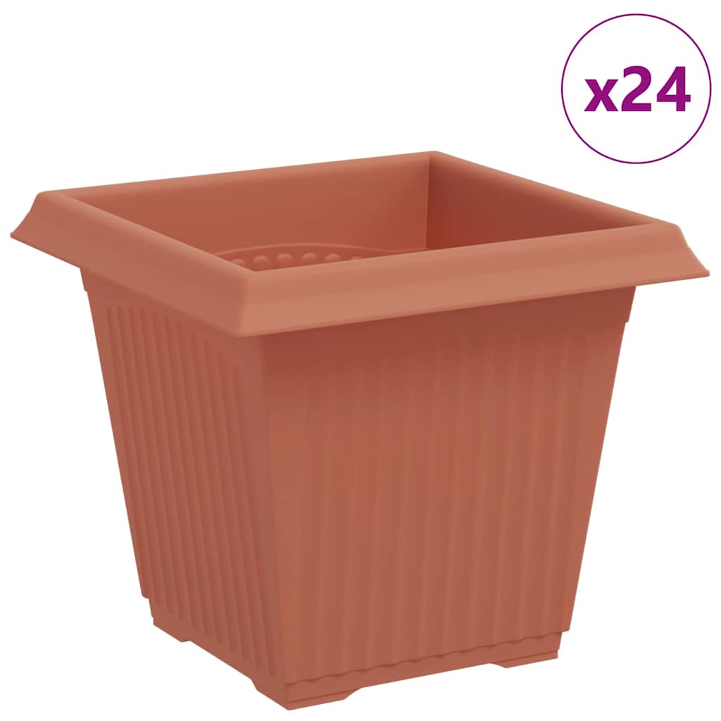 Quadratischer Blumentopf 24 Stk. Ziegelrot 16 x 16 x 14 cm