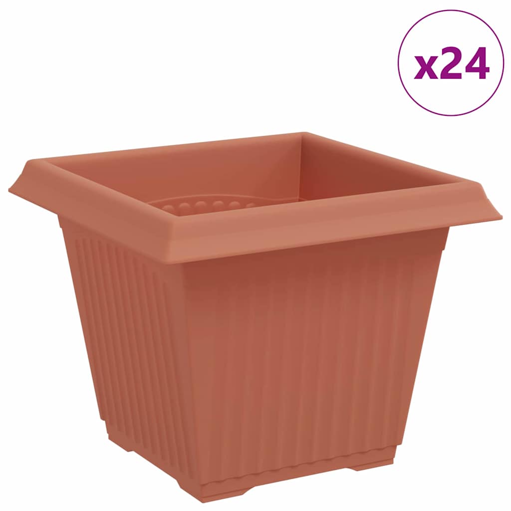 Quadratischer Blumentopf 24 Stk. Ziegelrot 20 x 20 x 16 cm