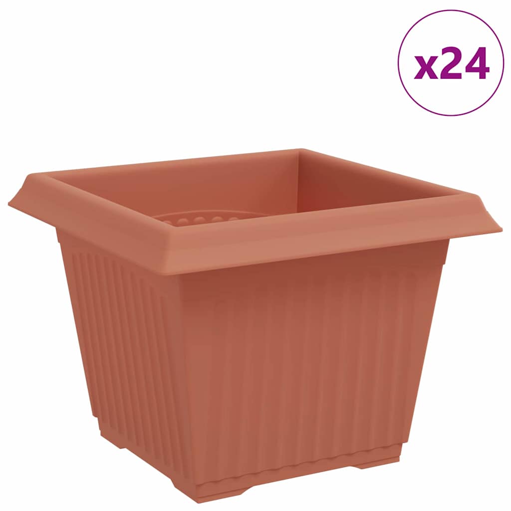 Quadratischer Blumentopf 24 Stk. Ziegelrot 23 x 23 x 17,5 cm